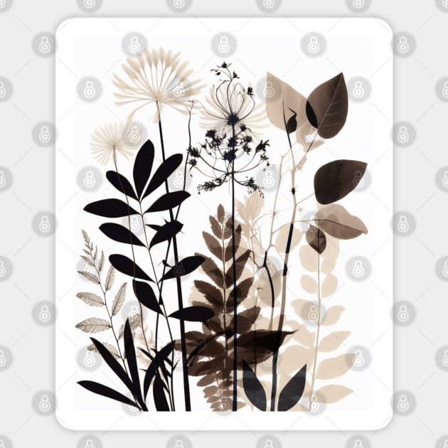 Nordic Minimalist Wild Flowers Botanical Art Sticker by Trippycollage